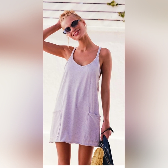 Free People fp movement light purple lilac mist Hot Shot Mini Dress‎ romper - Picture 1 of 5